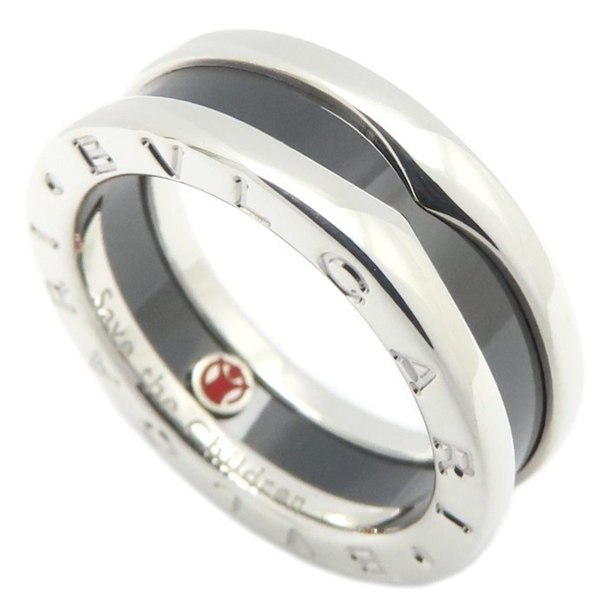 Bvlgari Save The Children B.Zero1 Ring, Size #52, Sv925 X Black Ceramic, Wome...
